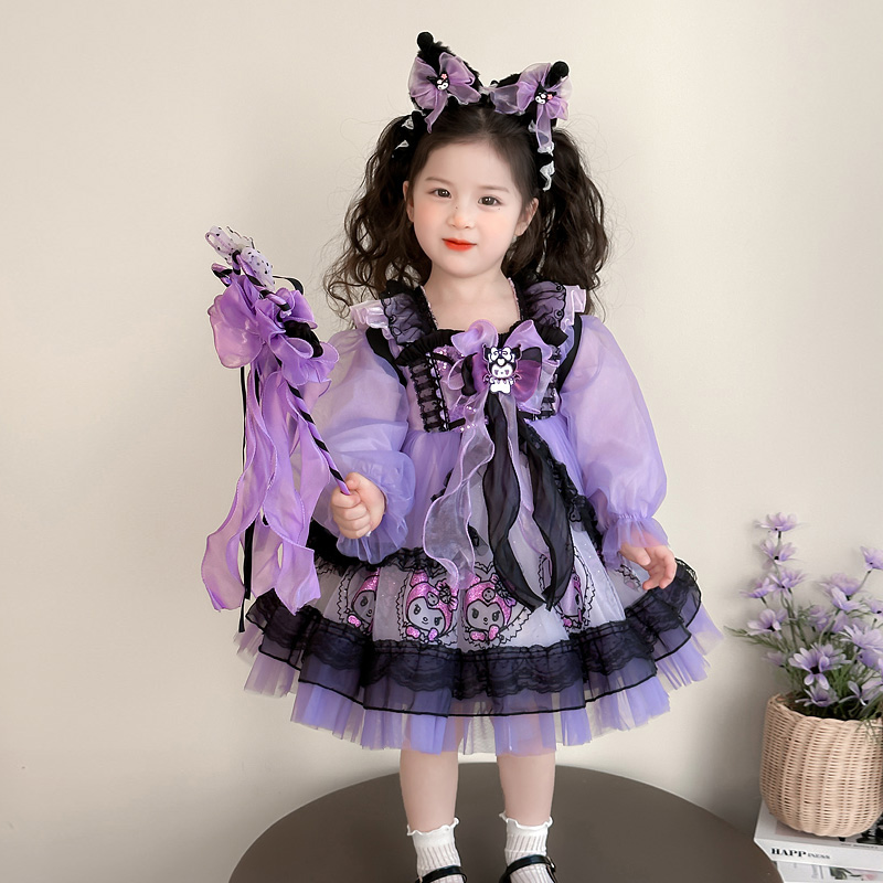 女童库洛米公主裙春秋款2025新款高级感儿童礼服春季女宝宝连衣裙