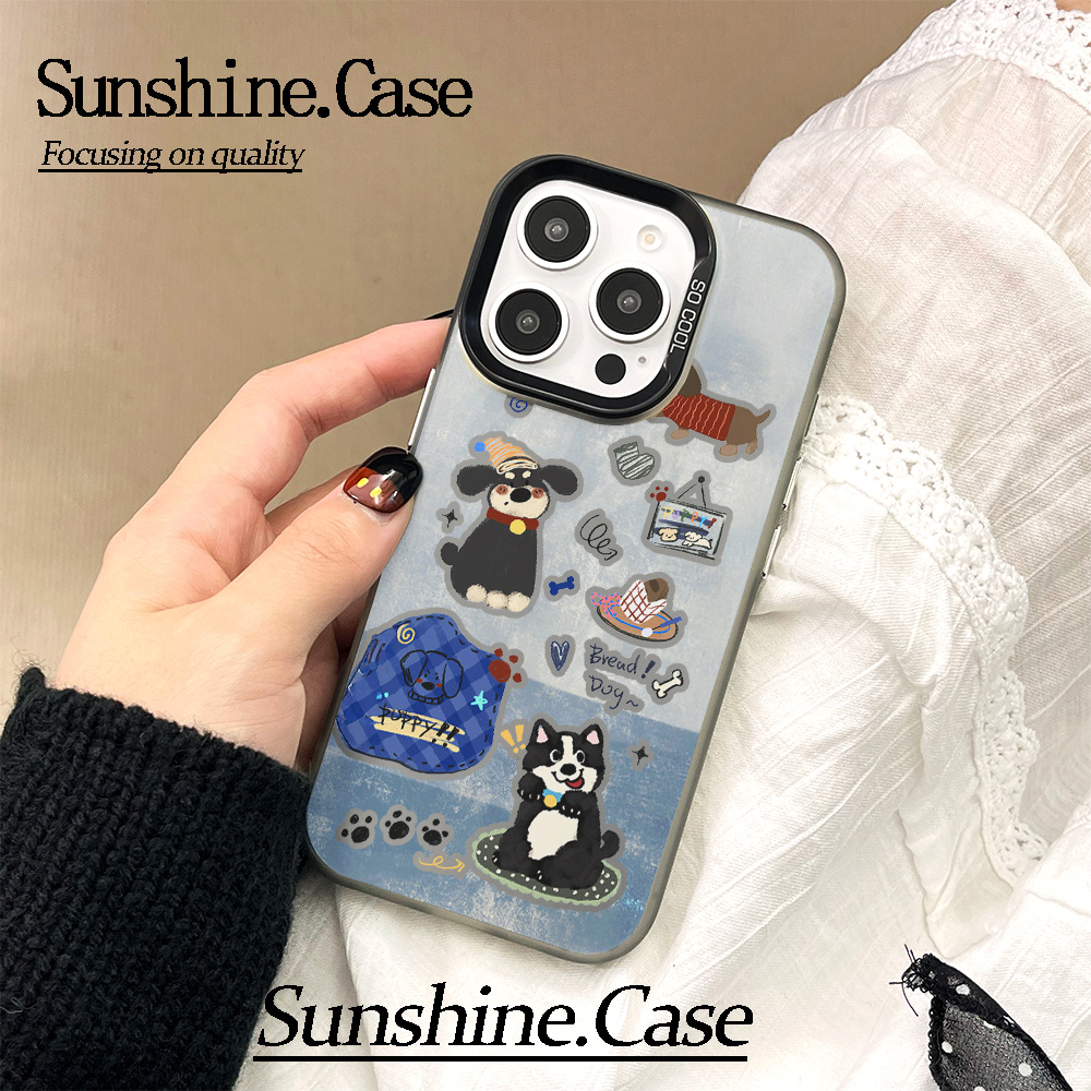 【彩银】拼接小狗适用于苹果17promax华为vivo小米oppo防摔手机壳