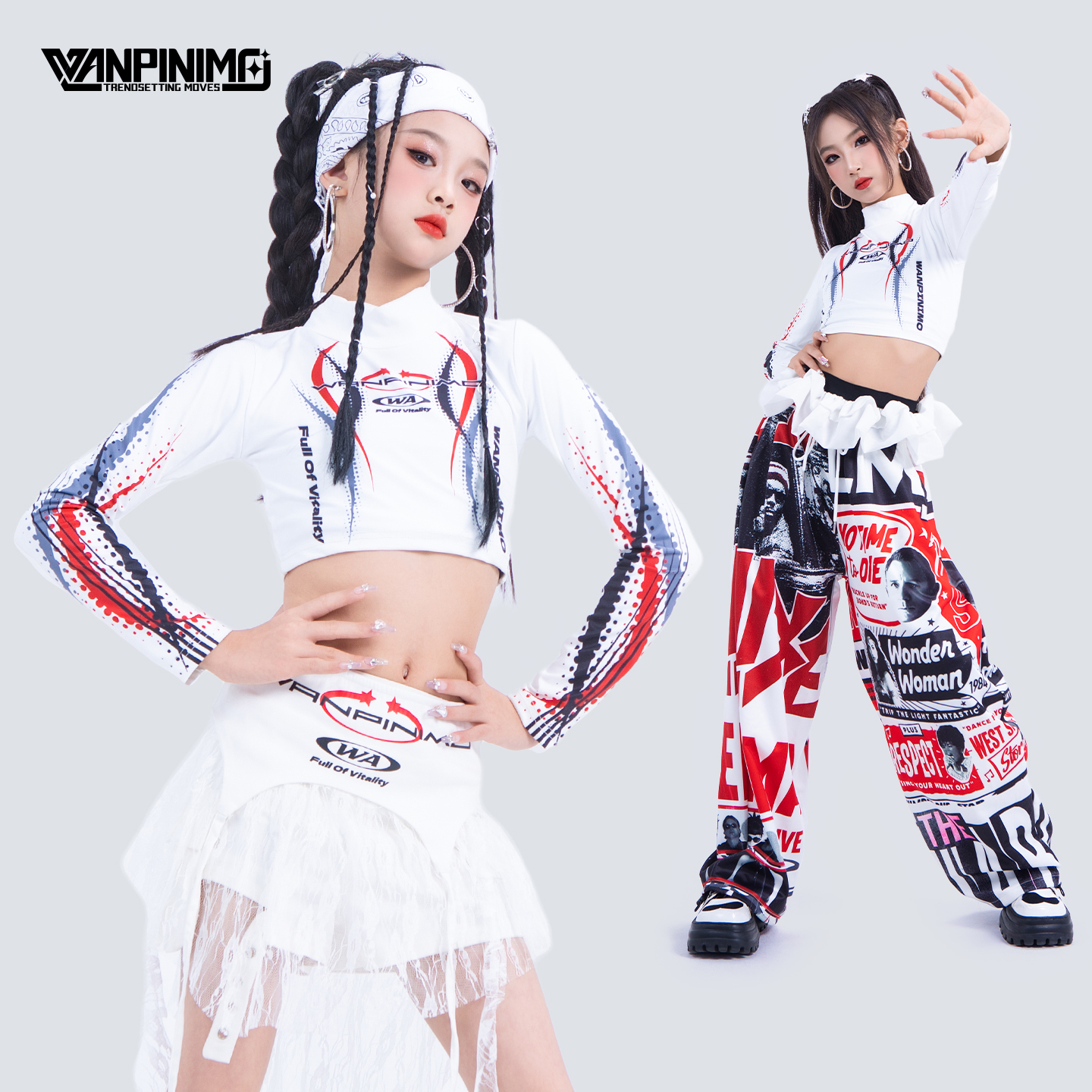 顽皮尼莫爵士舞服装秋冬甜酷jazz街舞走秀时髦潮酷演出服女童J423