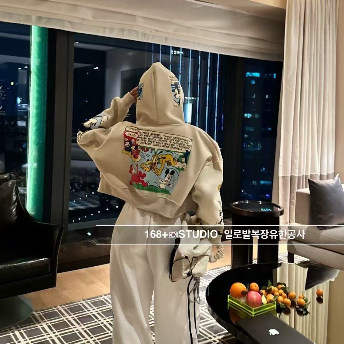 连帽开衫短款卫衣外套女2025新款爆款春秋款卡通米奇印花上衣洋气