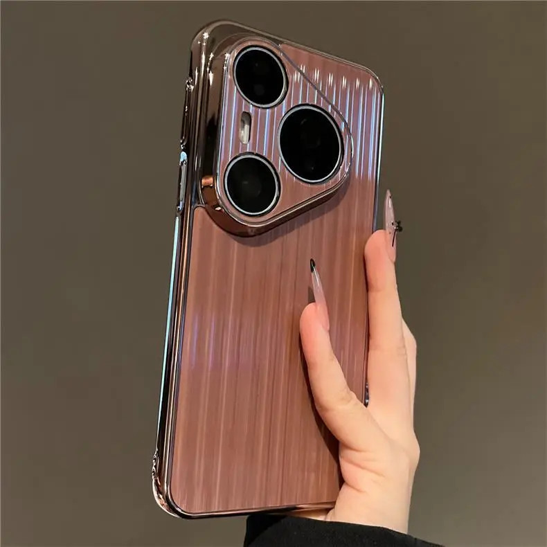 电镀拉杠箱纹理适用华为pura80Ultra手机壳简约高档pura70pro全包