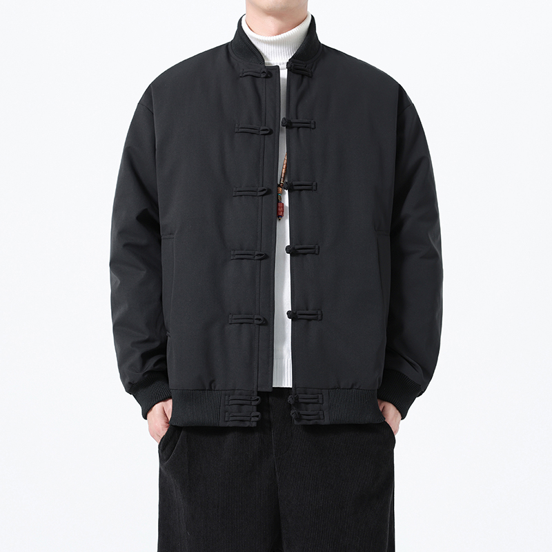 冬季新款男士白鸭绒羽绒服中国风潮流百搭宽松休闲立领夹克外套潮