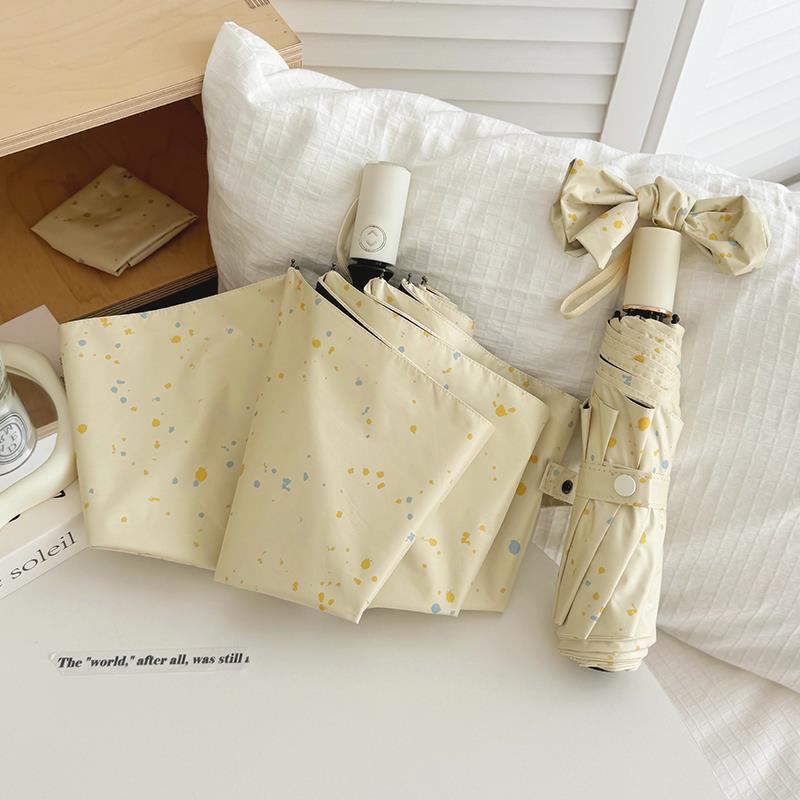 范哲萨奶油泼墨雨伞加大自动抗风晴雨两用防晒抗女折叠小巧遮阳伞