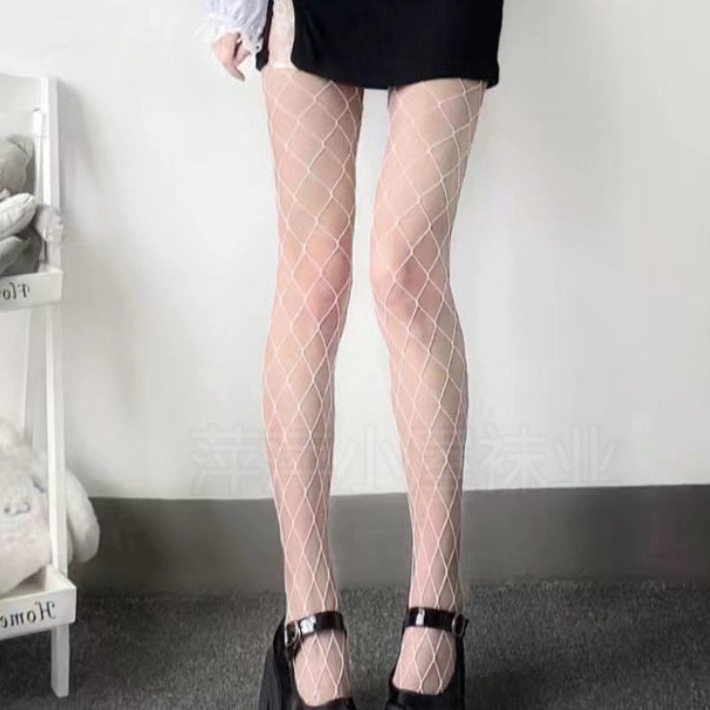 [喵友家]白色渔网袜jk袜子女连裤袜镂空纯欲风辣妹网格连裤袜春夏