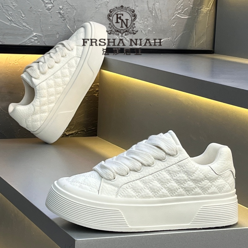 法莎尼亚男士休闲鞋子秋冬新款复古美式百搭增高厚底系带低帮潮鞋