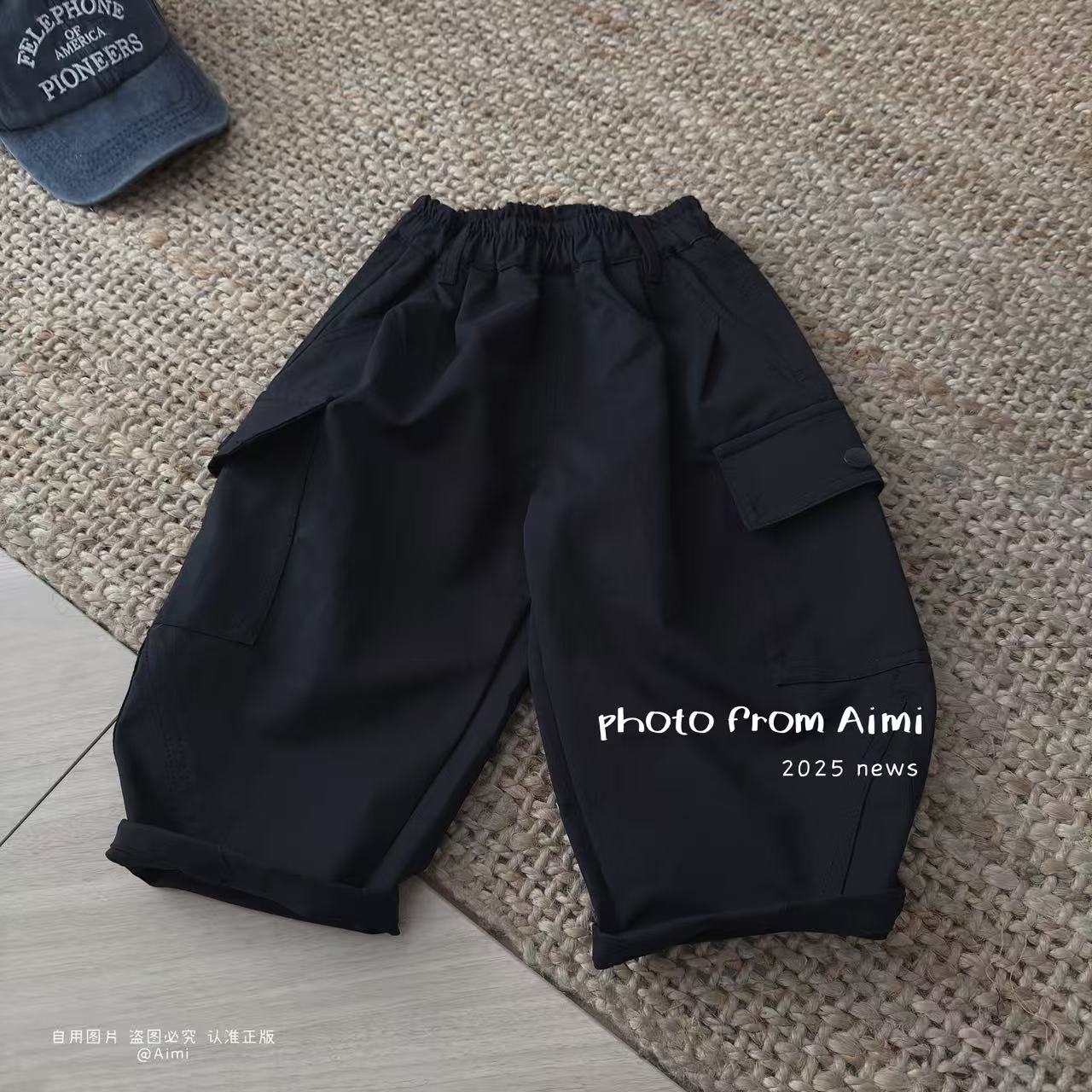 儿童长裤2025春秋男童纯色休闲裤宝宝工装小童秋款洋气棉布直筒裤