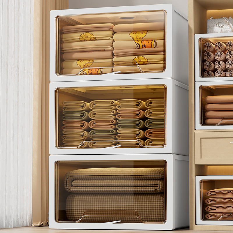 80#拍一发三【放被子47*45*35】抽屉式透明换季衣物储物柜子塑料箱