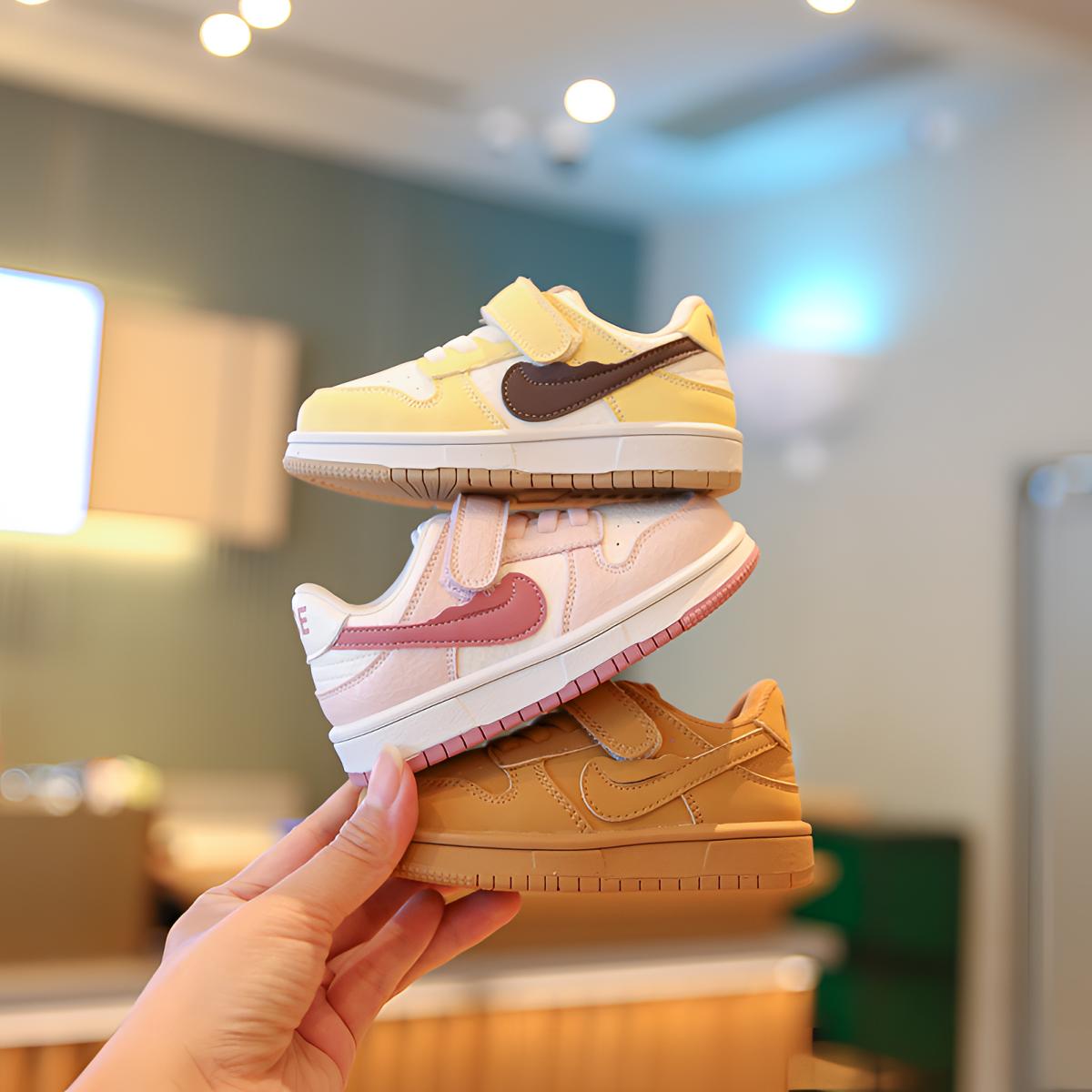 儿童糖果色板鞋休闲女宝软底女小童运动鞋春秋款低帮百搭宝宝鞋子