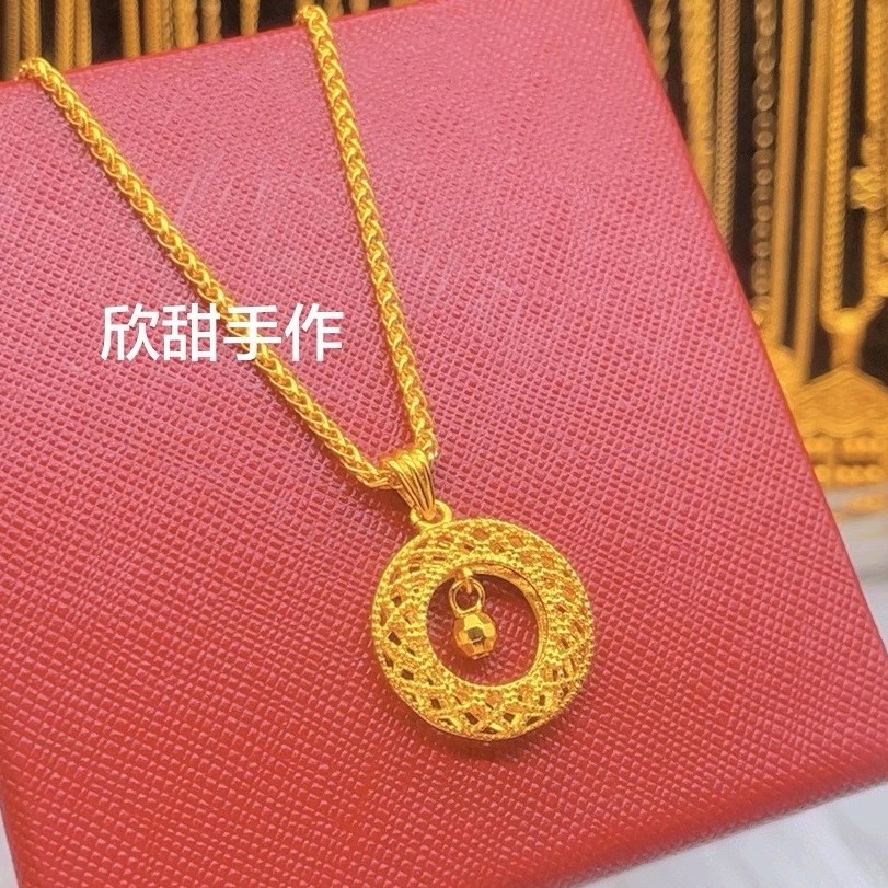 铜合金项链 新款2.0肖邦链➕平安扣大方百搭金色礼物经典1104