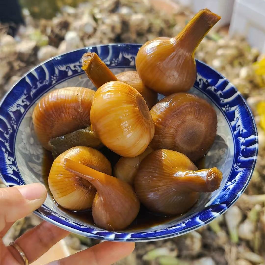 买2斤送一斤老式东北咸蒜酱油蒜糖醋蒜 咸口嫩蒜腌制咸蒜带皮腌制