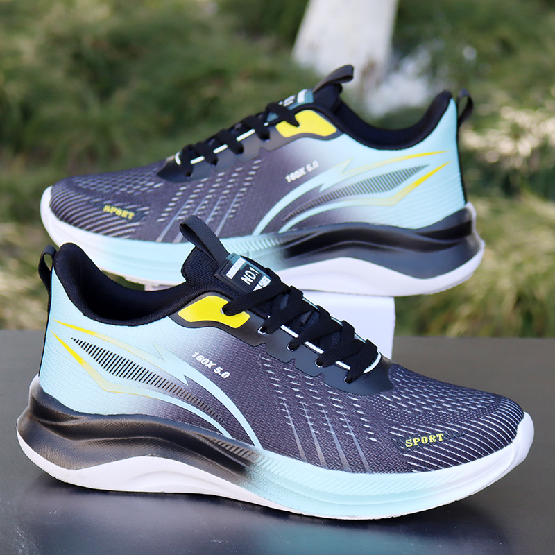 夏季男鞋百搭学生潮鞋轻便防臭网面鞋跑步运动休闲鞋男士飞织网鞋