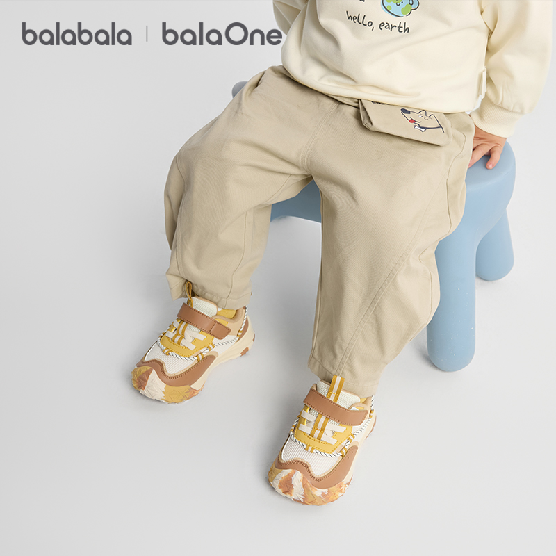 【balaOne】巴拉巴拉宝宝长裤纯棉香蕉裤男童女童2025秋季新款工装