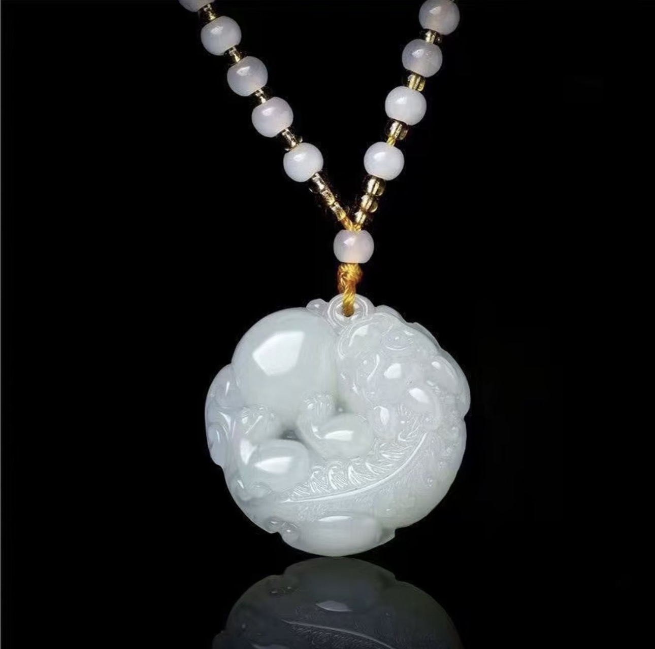 【招财貔貅】国风琉璃貔 貅抱球民族风平安扣坠链