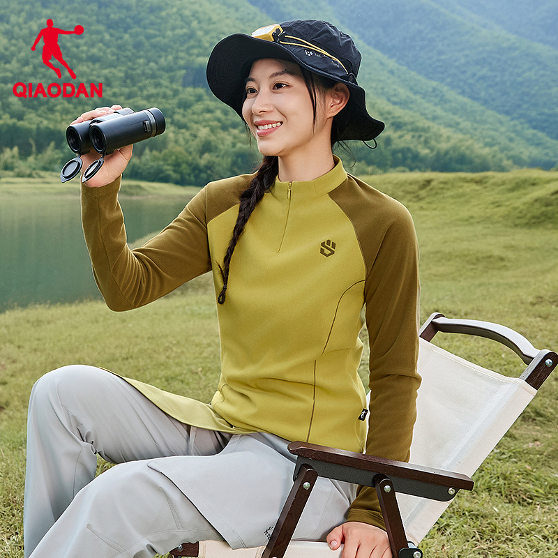 乔丹摇粒绒卫衣女2025冬季保暖户外休闲半拉链抓绒衣QXFTL2254009