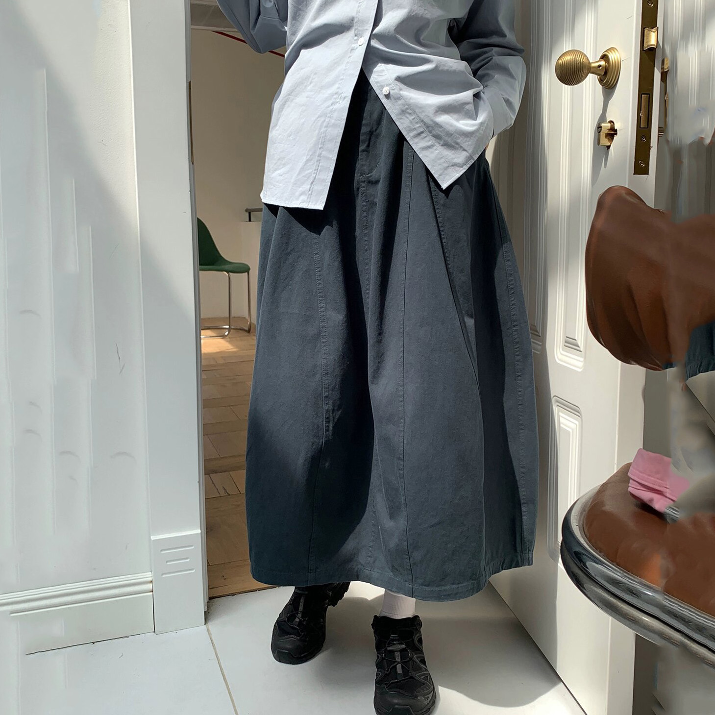 日系山本风花苞半身裙女2026春高腰显瘦休闲中长款工装半裙96533