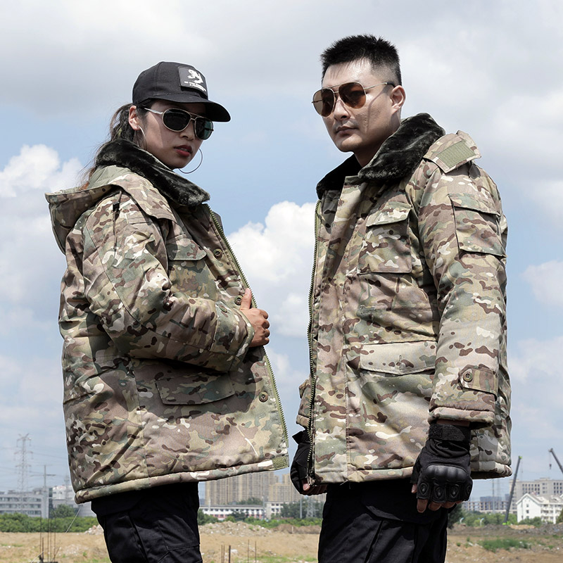 短款军大衣冬季加绒新款加厚男款迷彩棉大衣新式超厚老款棉服棉袄