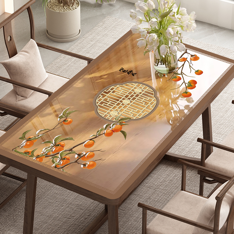 好柿发生透明磨砂软玻璃餐桌垫茶几垫防水防烫无味新款高端桌垫