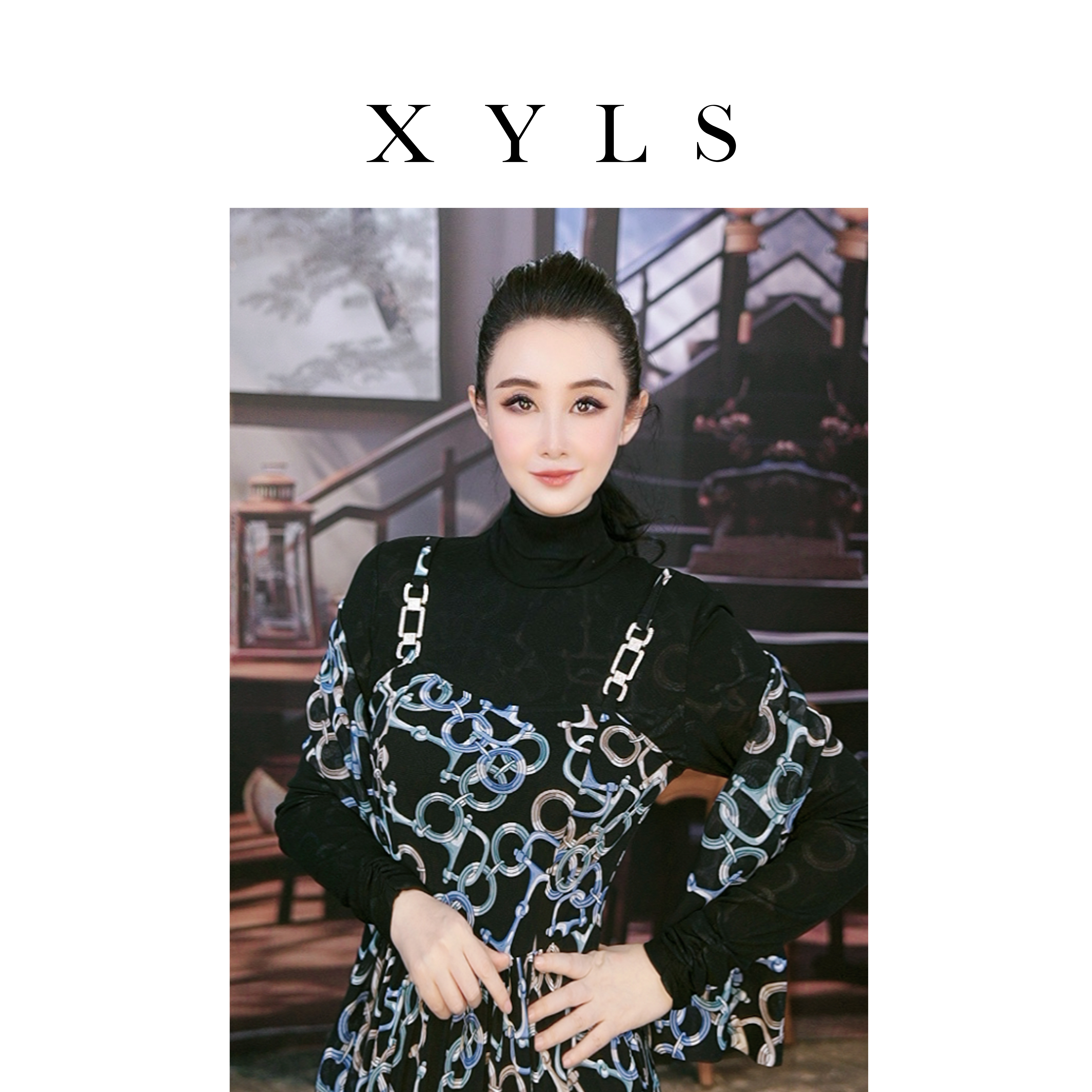 女装连衣裙弹力印花T007137