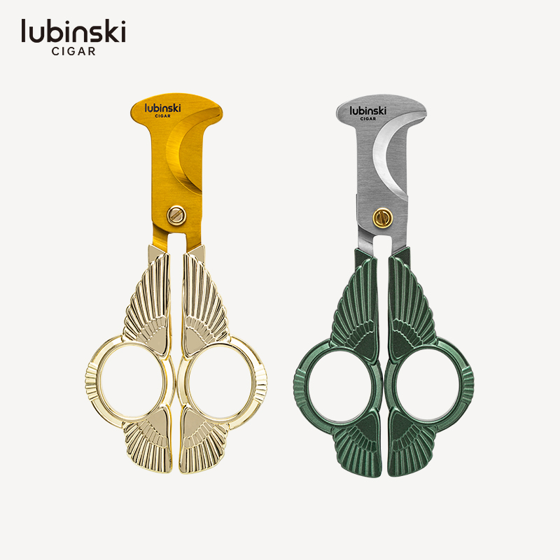 LUBINSKI手柄雪茄剪锋利顺滑锌合金不锈钢刃剪烟器大口径切割烟具