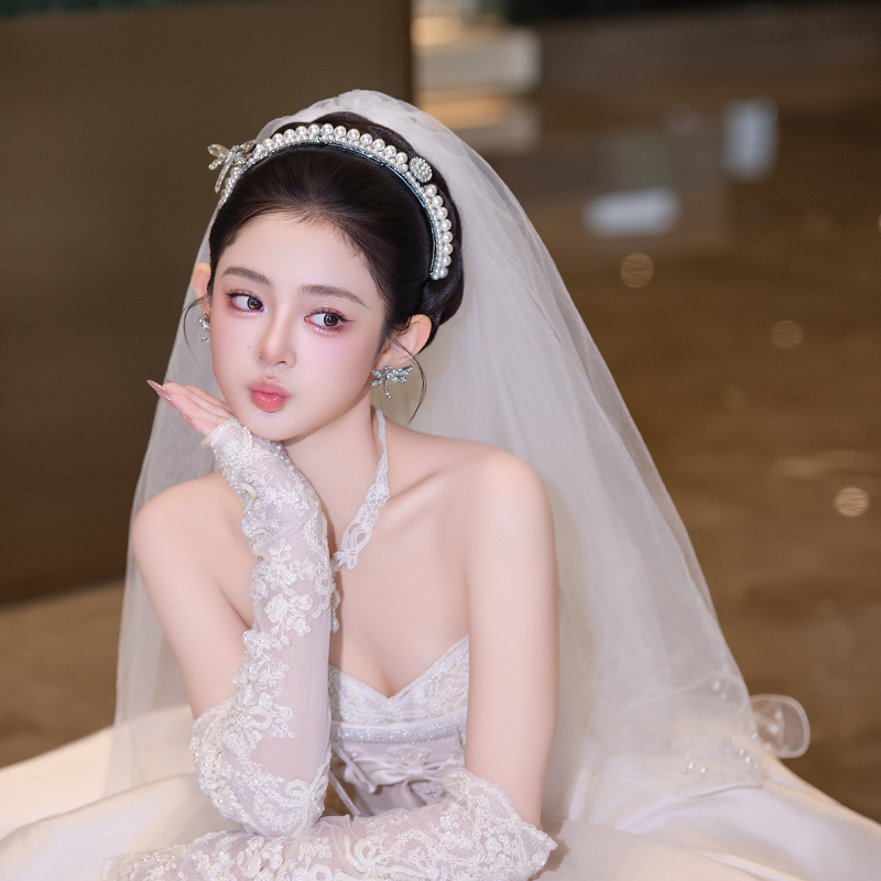 非金属仿珍珠婚庆饰品 新娘头饰珍珠皇冠生日晚宴结婚发饰MT0134