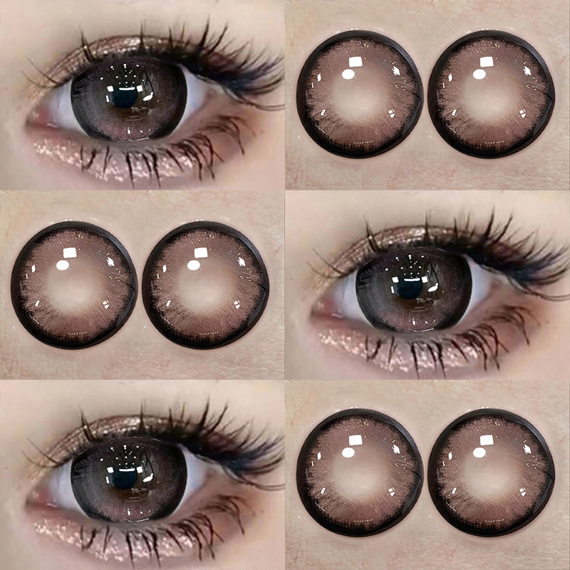 UniCent暧昧樱桃美瞳半年抛粉灰色高颜值纯欲新款大直径隐形眼镜