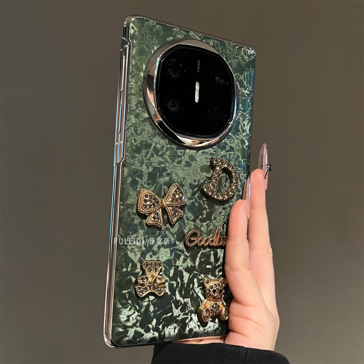 贝母纹金属小熊适用华为MateX7折叠屏典藏版手机壳MateX6/X5X3