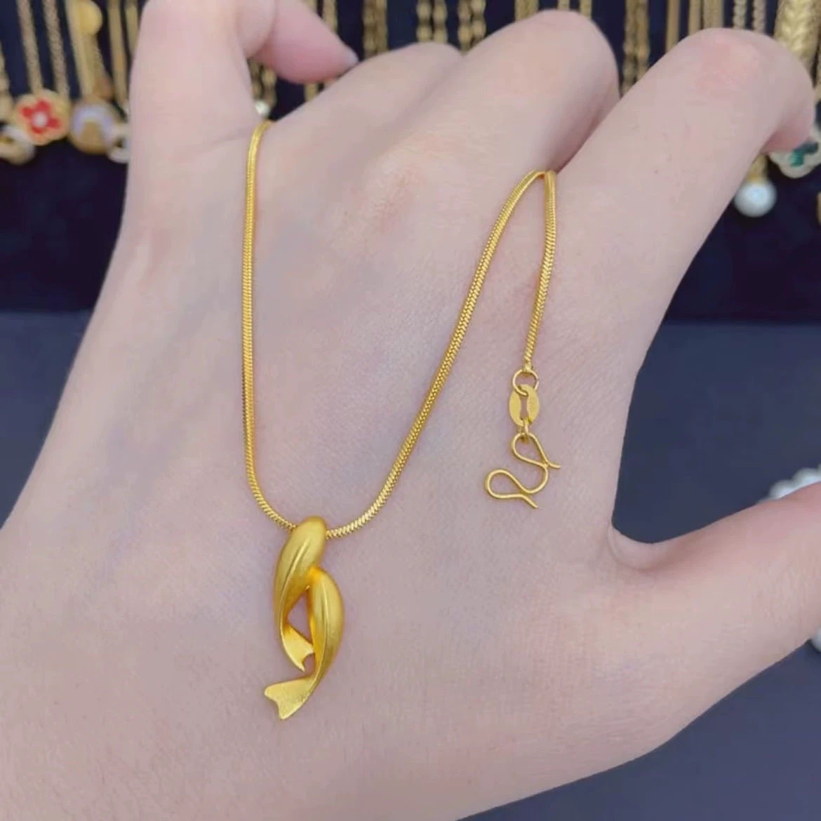 铜合金项链 蛇骨链条双鱼锦鲤项链精美时尚坠链