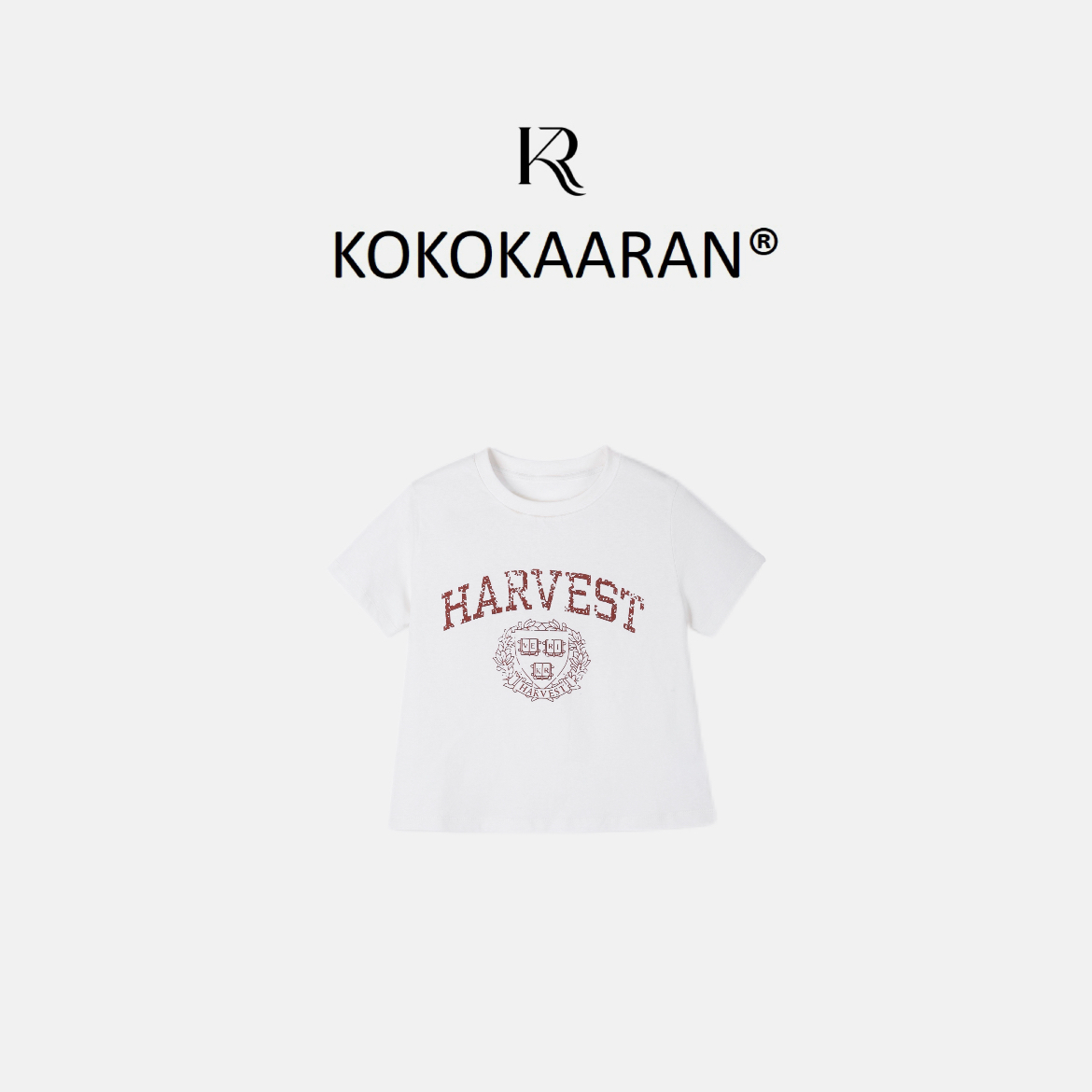 kokokaaran/可可咔伦【汉麻棉混纺】圆领简约街头风T恤SH250579