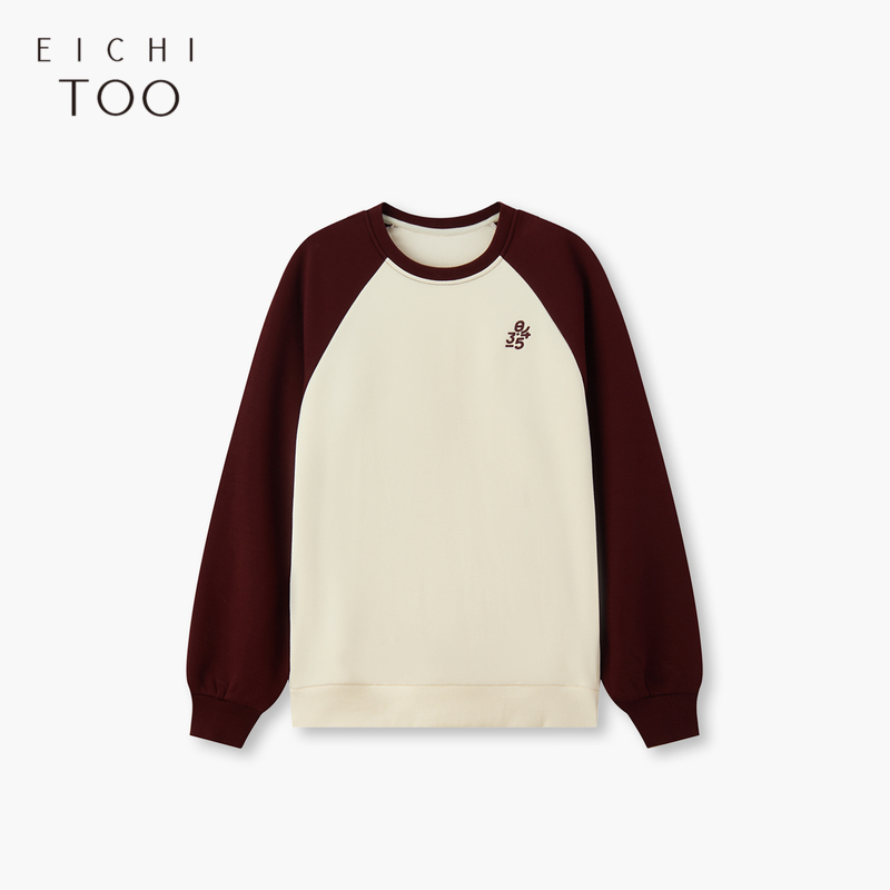 爱居兔冬季新款基础经典加绒圆领撞色卫衣ENZWJ4P010A