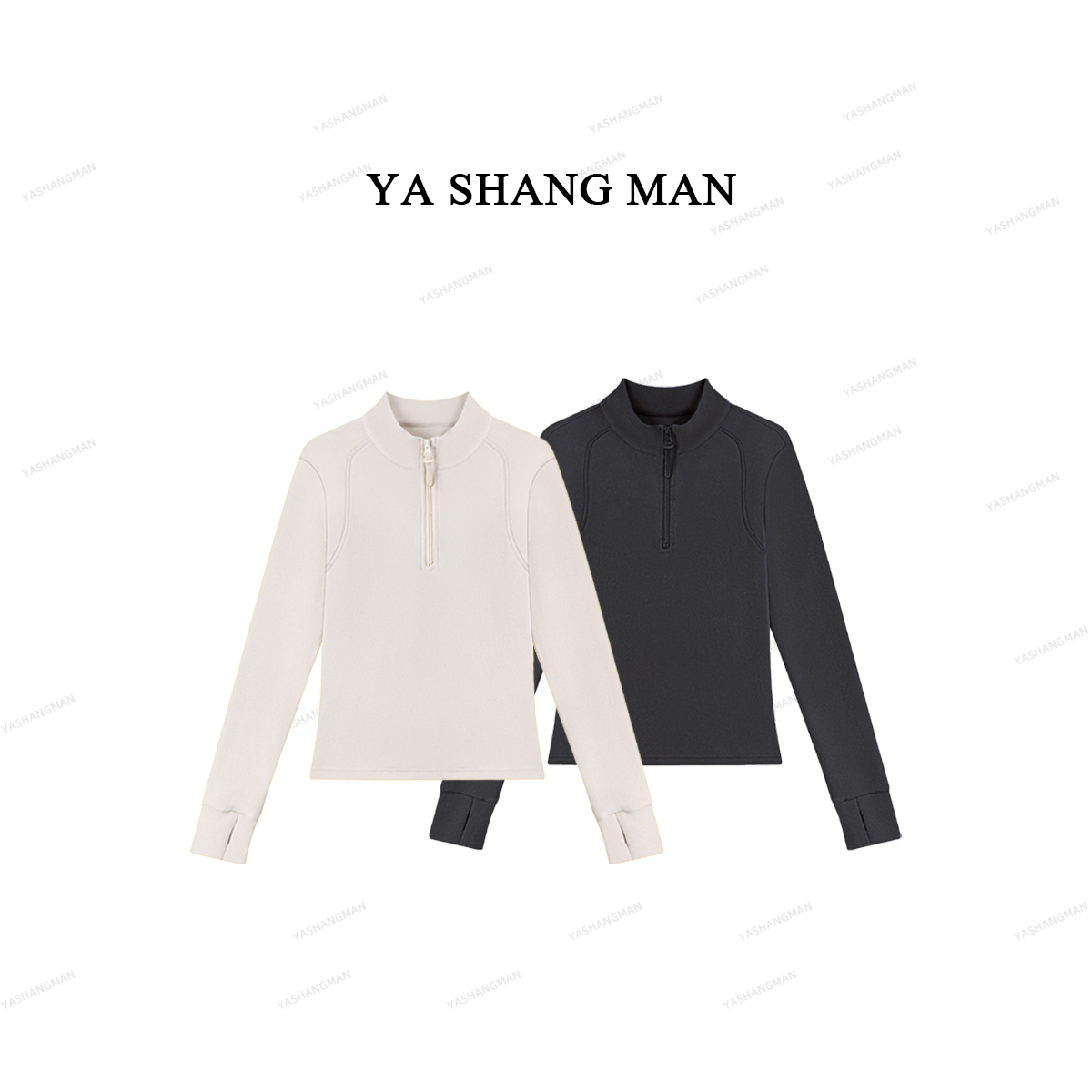 【德绒半拉链立领】加厚德绒秋冬立领半拉链自发热保暖上衣25127