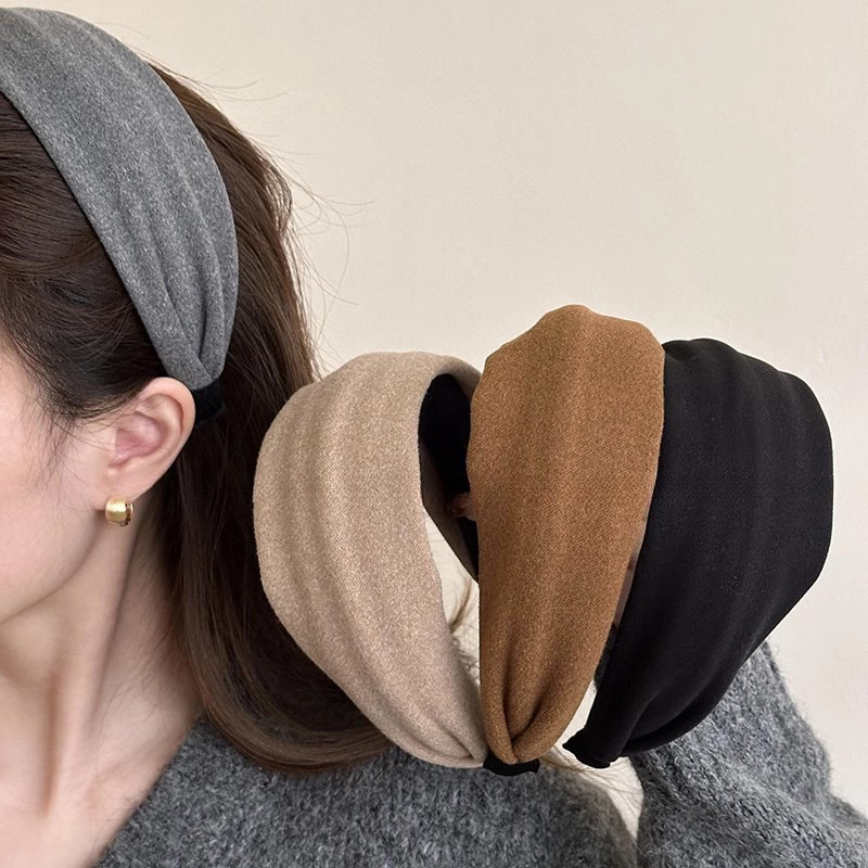 简约气质宽边绒面发箍女2025新款春秋束发头箍显脸小防滑发捆头饰
