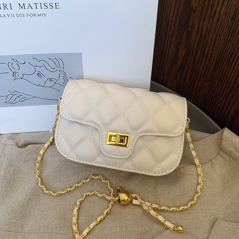 小香风菱格链条包包女2025新款高级感百搭小金球单肩包斜挎小方包