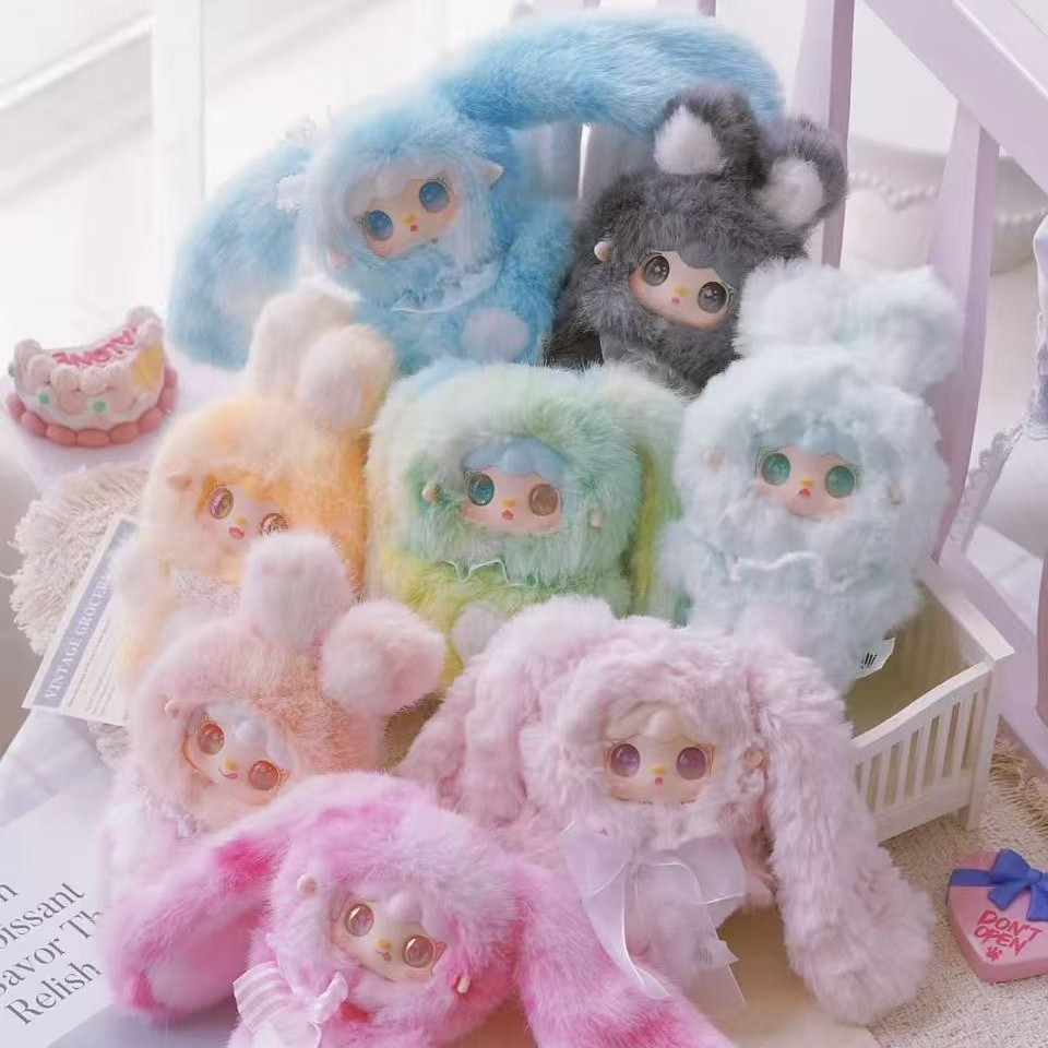 （正版）氧氧跳一跳小兔系列毛绒潮玩手办可爱公仔挂件盲盒代拆