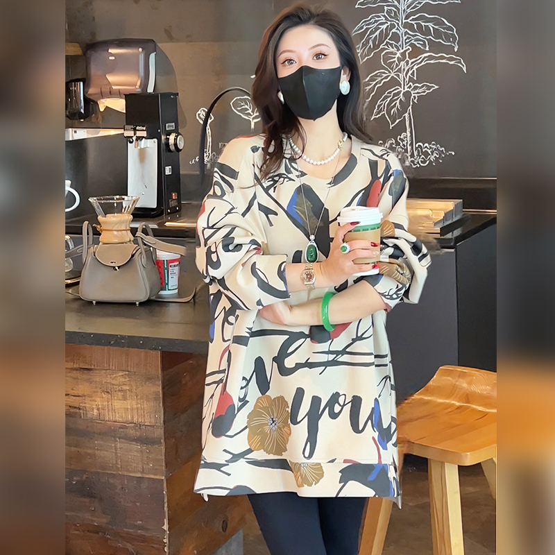 【Linda姐高端线】冬季时尚休闲气质爆款印花圆领卫衣AW5SWY0073