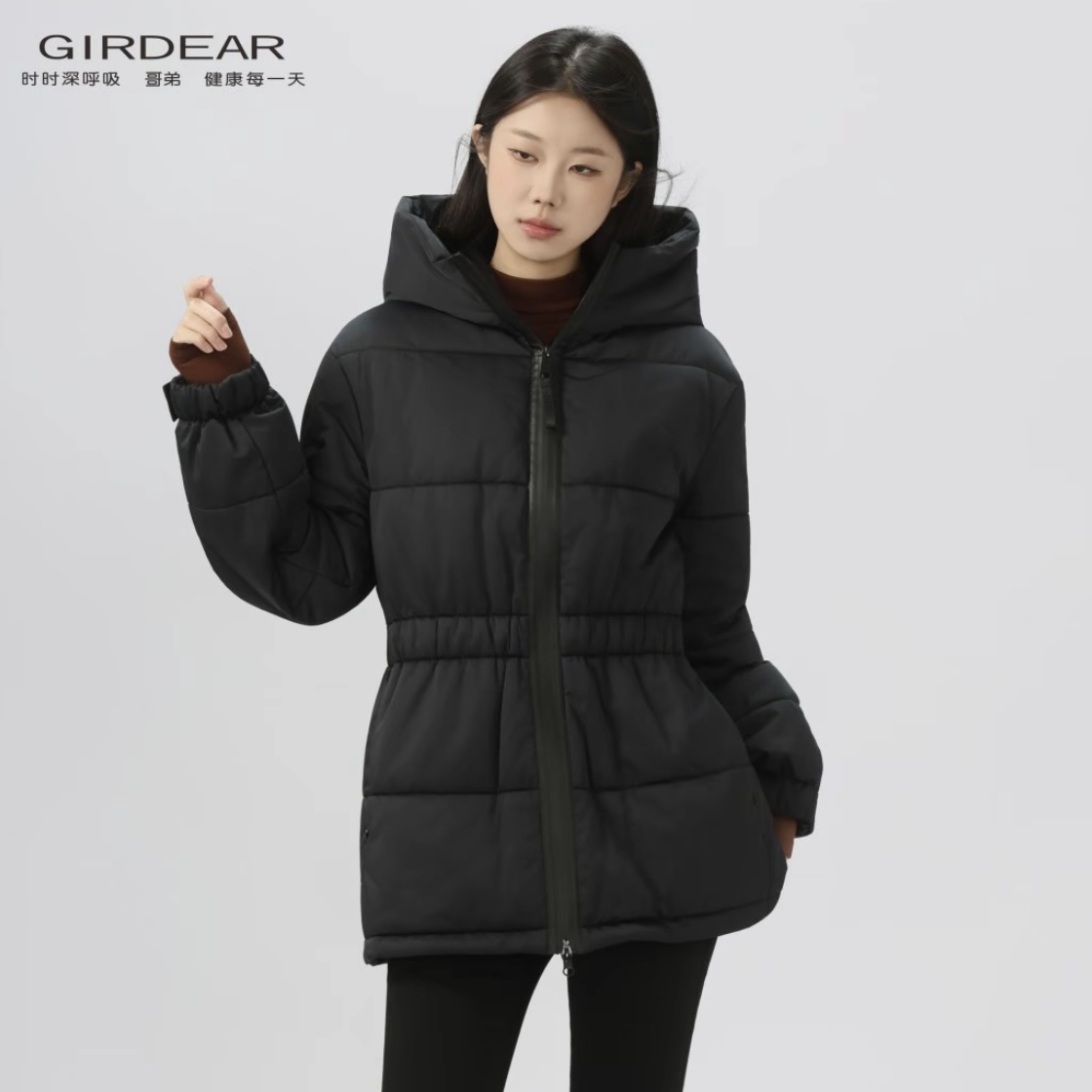 GIRDEAR/哥弟秋冬新款简约时尚显瘦轻奢气质百搭外套棉服女140027