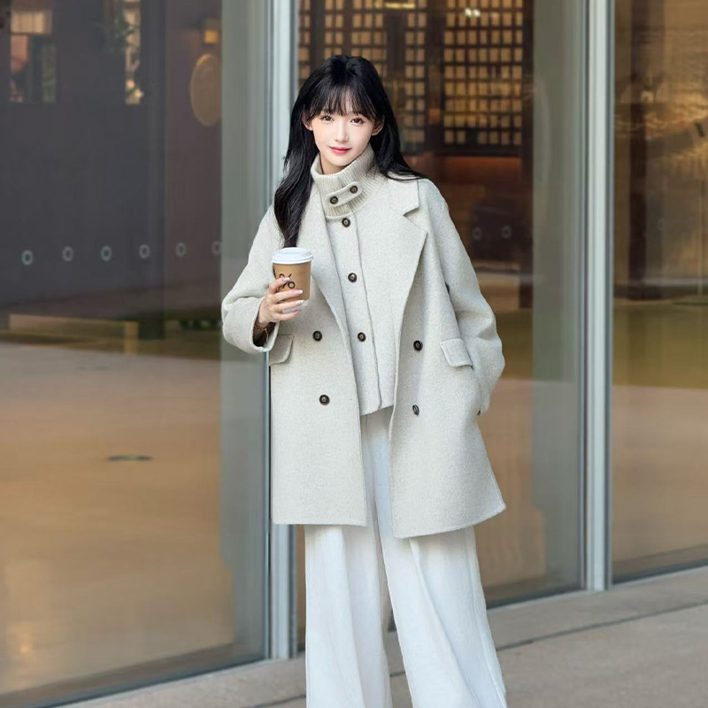 HSTYLE/韩都衣舍【续订冬日】双面羊毛大衣苏黎世的冬大衣YG8519