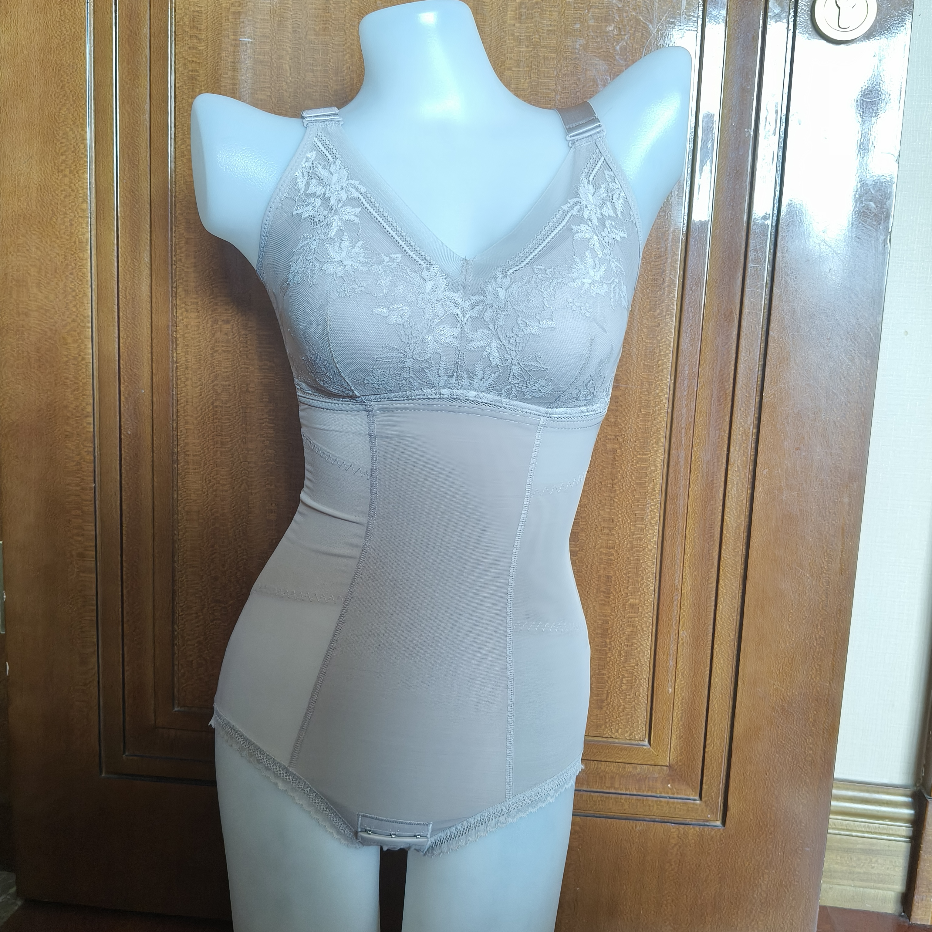 夏薄款强压紧版收腹塑形美体束腰美背提臀蕾丝连体内衣紧身托胸女