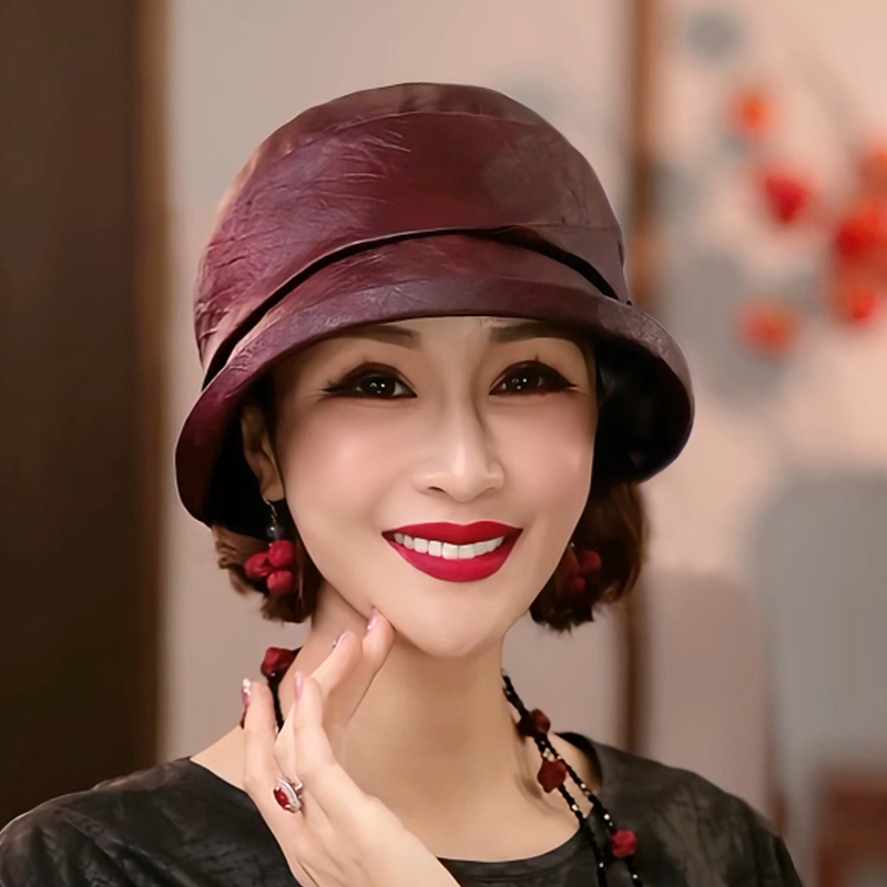 【香云纱赫本】布塔重磅真丝桑蚕丝香云纱防晒遮阳高级帽子0789