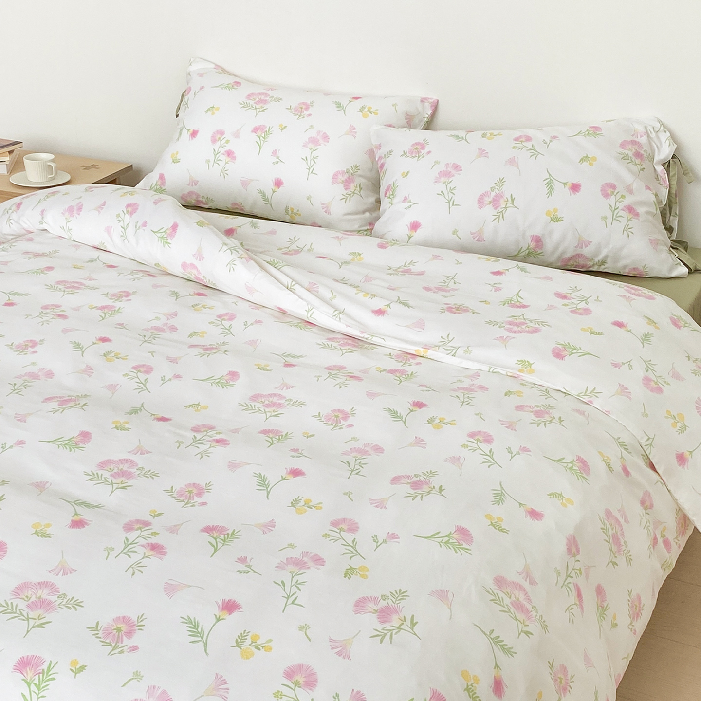 合欢树下 原创复古碎花60s长绒棉四件套1.5米被套三件浪漫氛围感