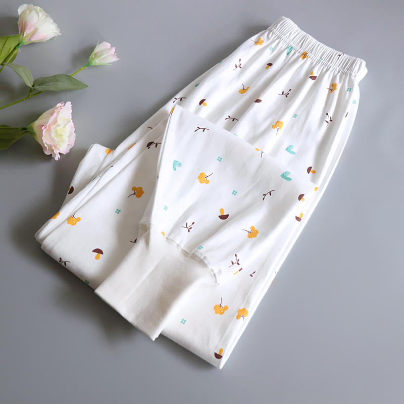 100%纯棉秋裤女线裤中老年人高腰秋冬加厚款保暖裤衬裤全棉棉毛裤