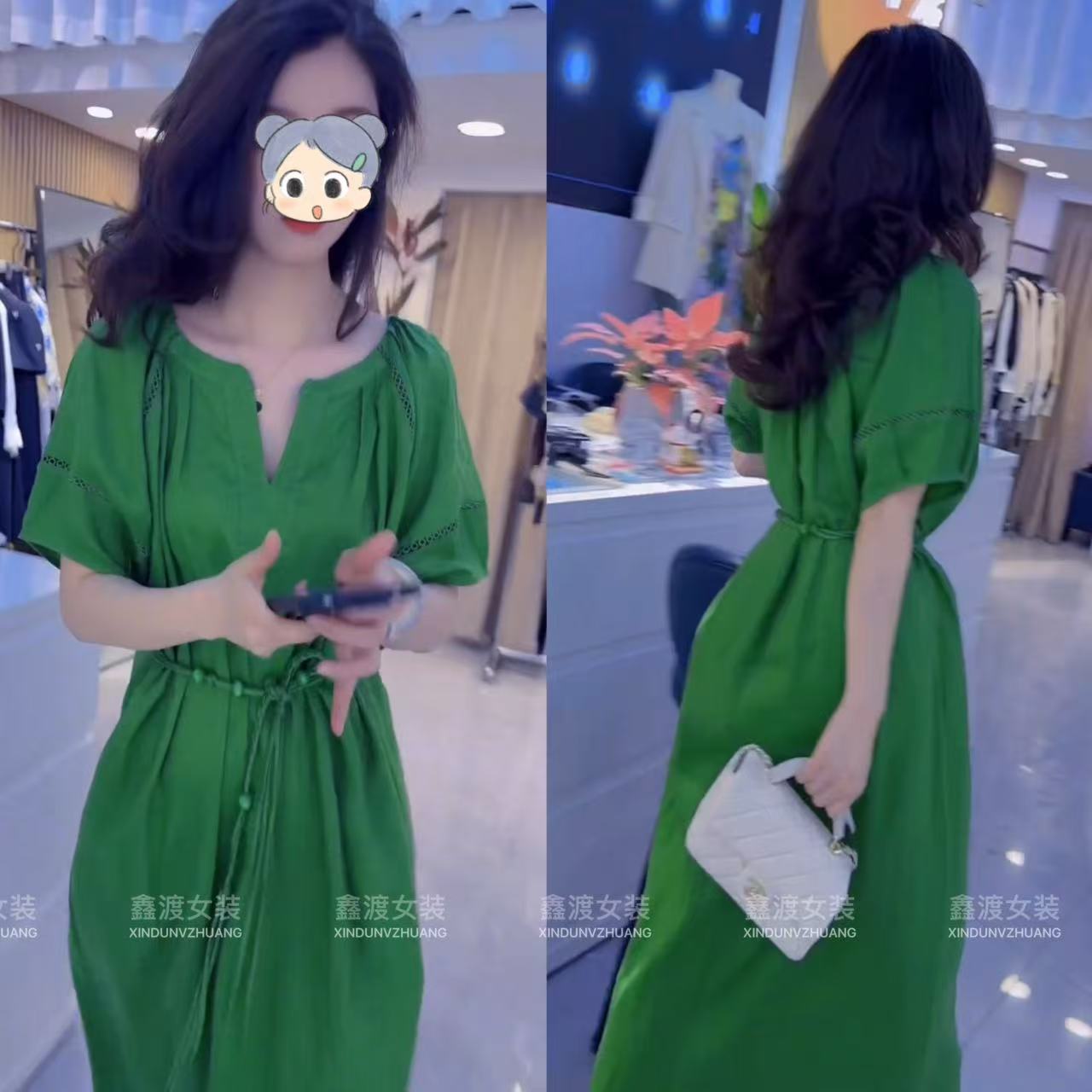 2025夏季新款时尚显瘦气质女士网红洋气连衣裙百搭款D9056