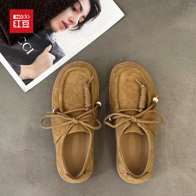 Hodo/红豆2025年秋季新款超火勃肯鞋女复古串珠软底百搭休闲鞋