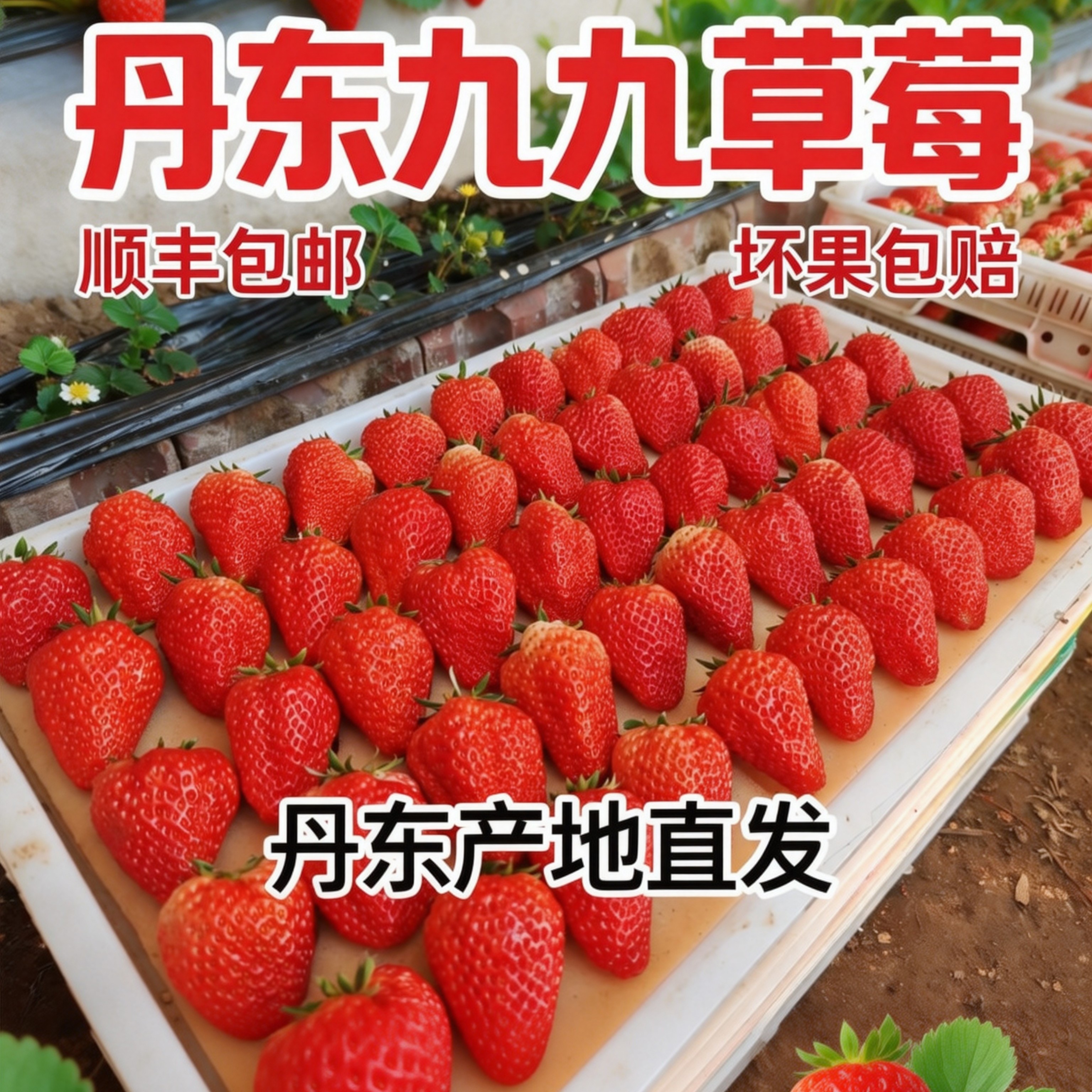 正宗丹东99大草莓红颜草莓顺丰包邮丹东产地直发坏果包赔九九草莓