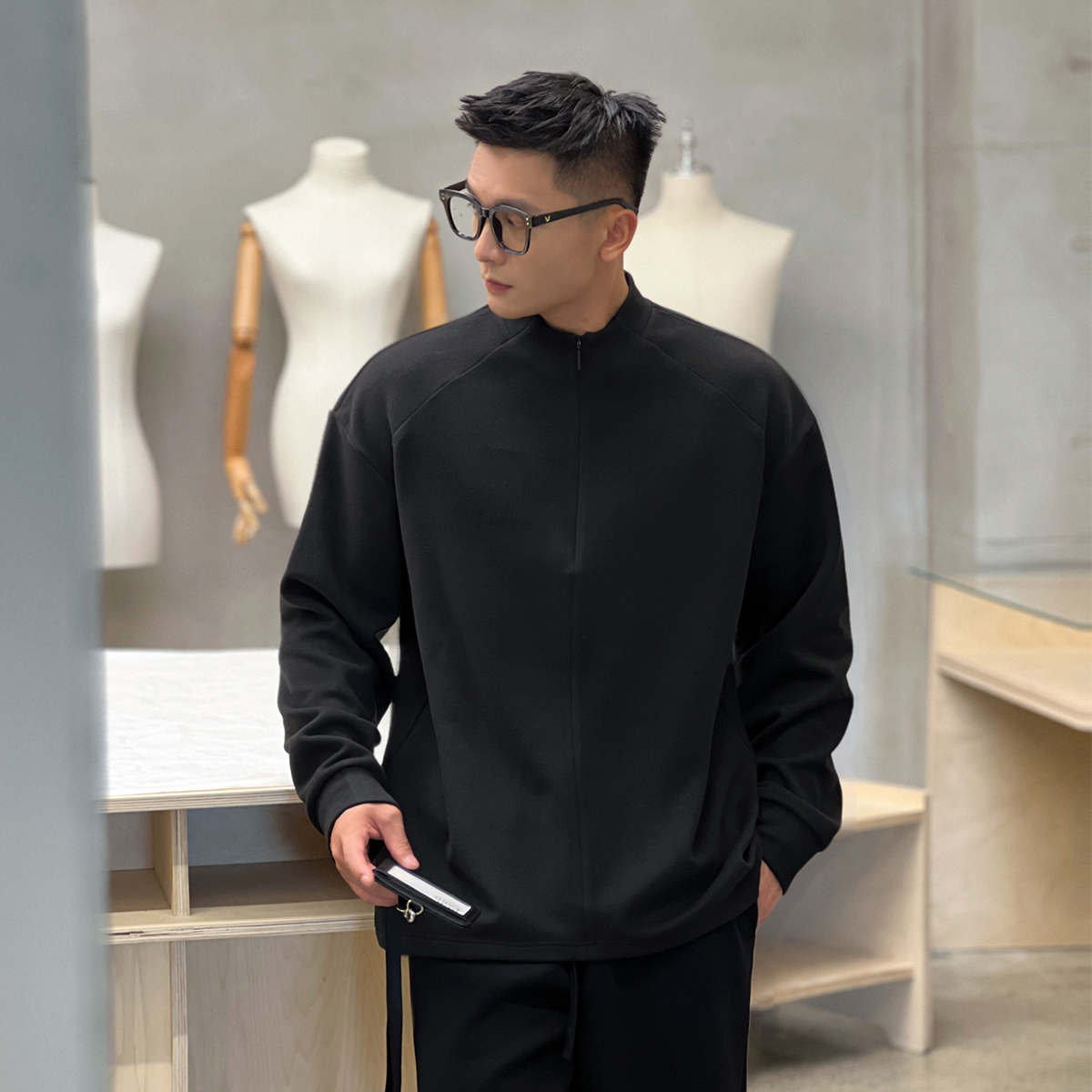 二十二号穿搭【分区塑形德绒】隐藏拉链设计款秋冬保暖内搭打底衫男