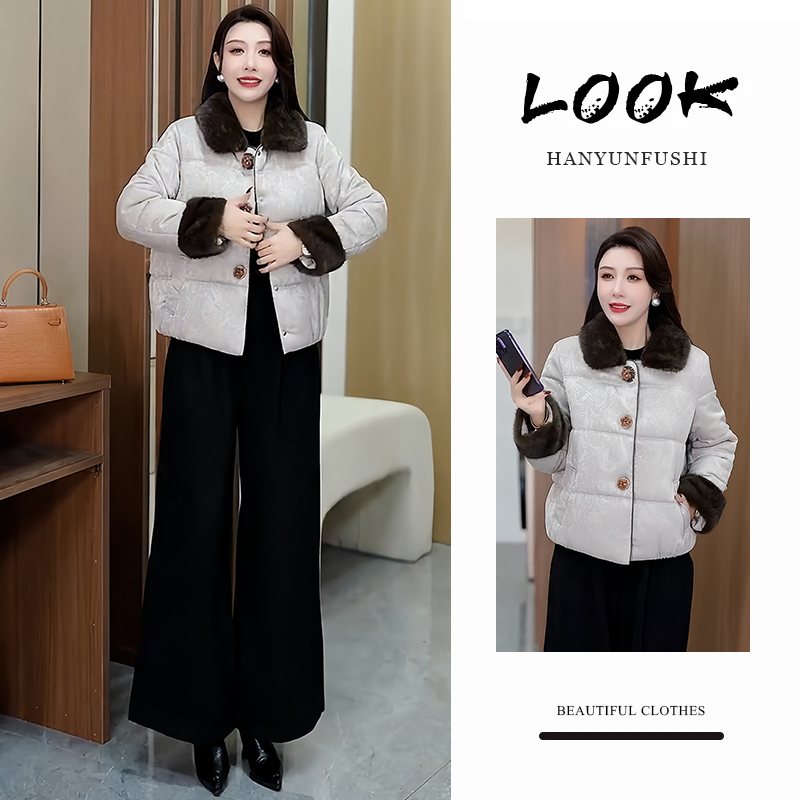 小个子时尚撞色短款加厚棉服女2025年冬季新款减龄气质百搭上衣