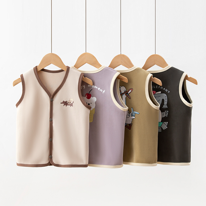 B 门店19&9！校服神器」男女童双面摇粒绒坎肩衫保暖马甲 C23714