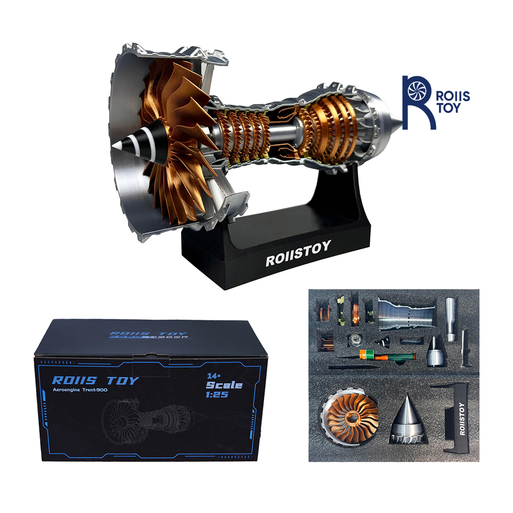 【科学礼品】航空微型发动机电动涡扇机械实验玩具科技玩具新年礼物