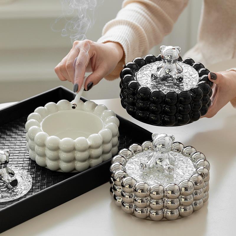 纸巾盒烟灰缸托 托盘套装个性潮流家用办公室客厅时尚现代茶几台