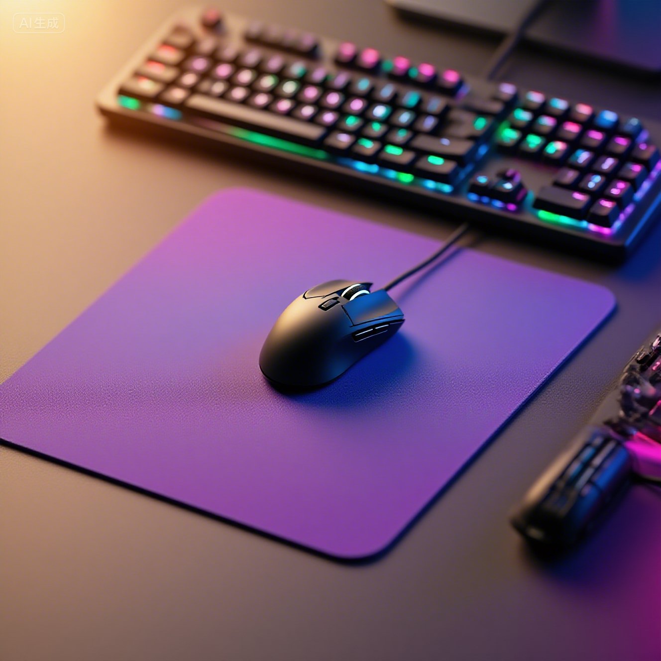 FPS办公电竞鼠标垫玻璃镀膜发光顺滑橡胶底防滑吃鸡游戏CSGO键盘