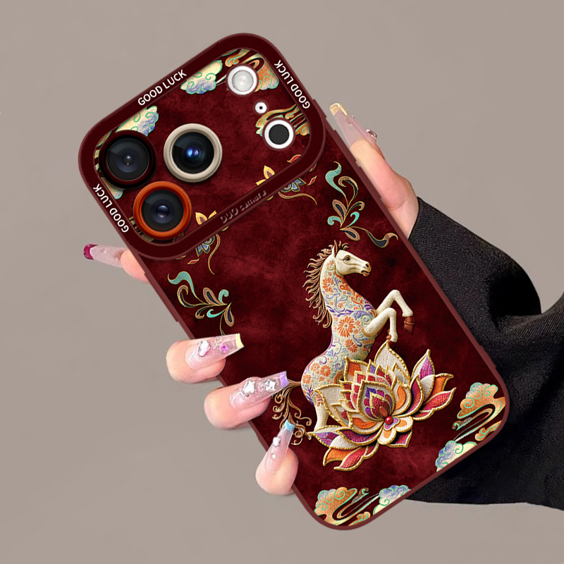 敦煌莲花骏马适用苹果17promax手机壳轻国风高级感苹果16pro女15p